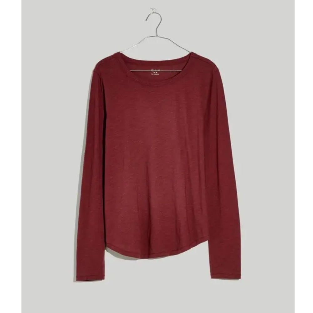 Madewell Whisper Cotton Rib-Crewneck Long-sleeve Tee Size XS